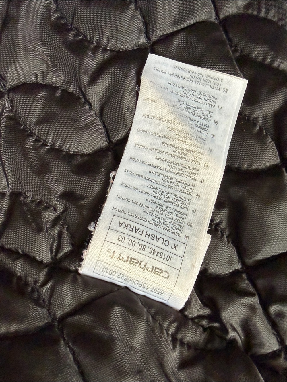 Carhartt Clash Parka Black Hooded Quilted Utility Jacket Men’s Small - Picture 4 of 9